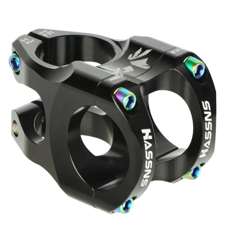 HASSNS 35mm Aluminium Fietsstuurpen 0° – 31,8mm Klem – Zwart/Blauw
