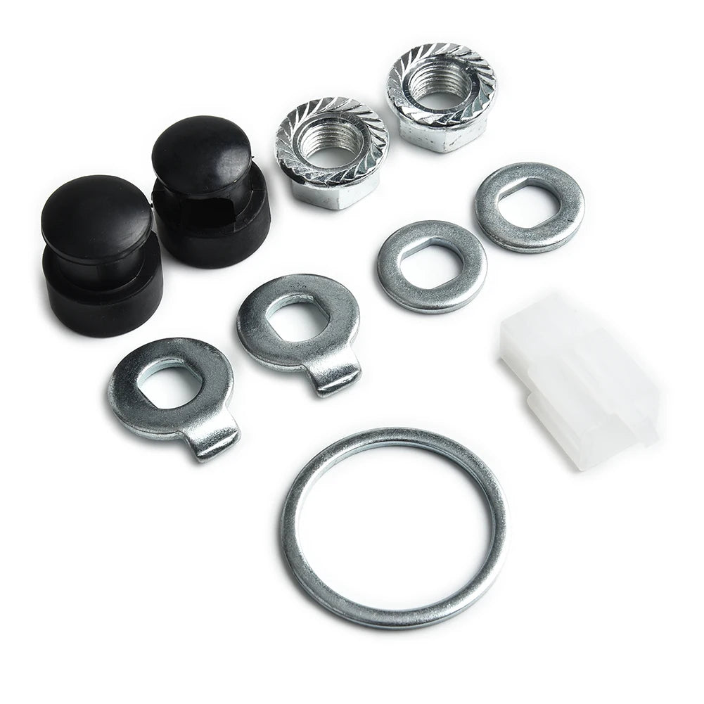 Kit de blocare pentru motor cu butuc spate M12/M14 – Piuliță, Șaibă, Distanțier și Capac