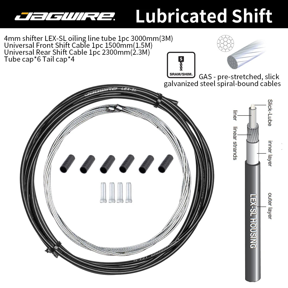 JAGWIRE 4mm Alloggiamento cavo cambio oliato – Blu, Universale per MTB/Strada