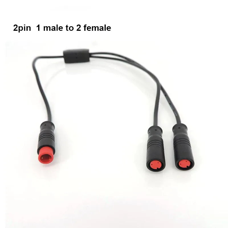 M8 Impermeabile 40cm DC Splitter – 1M a 2F, Cavo E‑bike a 2‑6 Pin