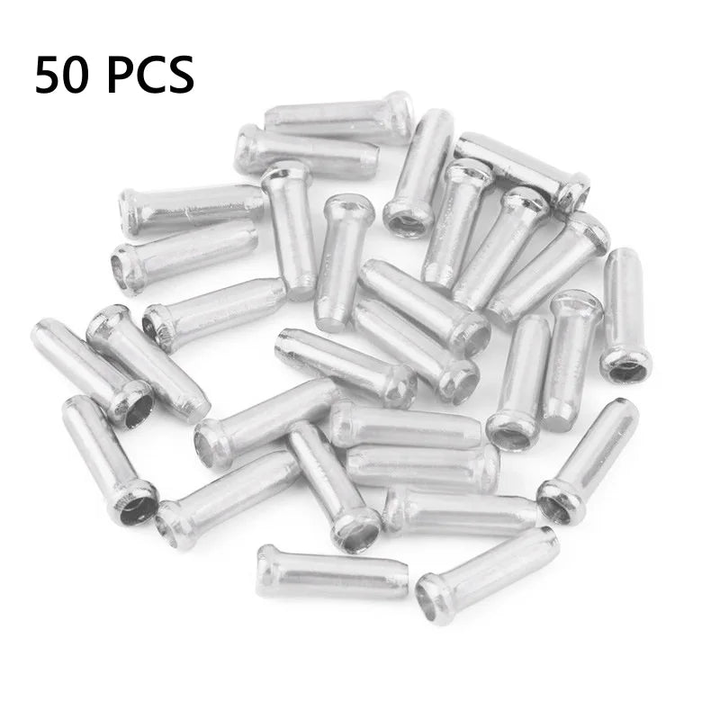 50pcs Green Aluminum Bicycle Cable End Caps – Brake & Derailleur Tips