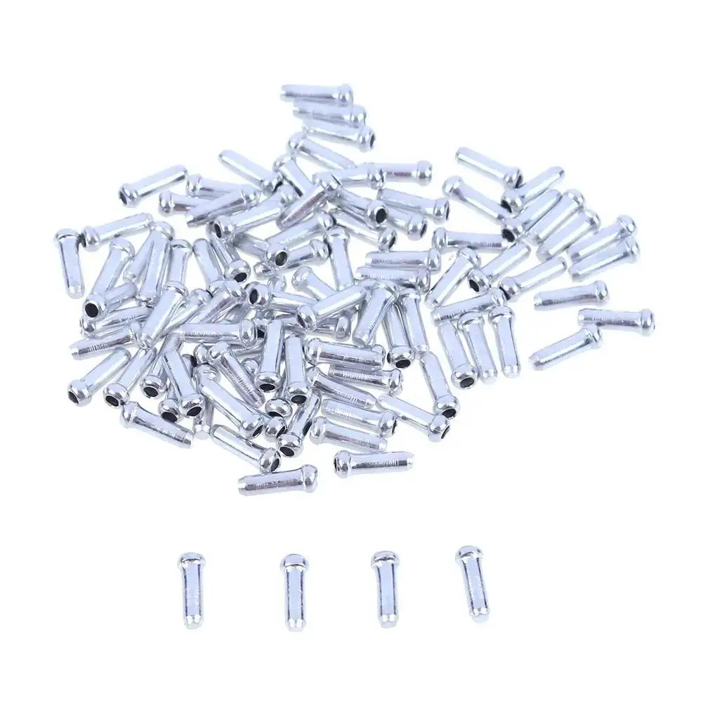 Alumiininen MTB-jarrukaapelin kärjet – Hopea 200‑paketti, 7×3 mm päätaput