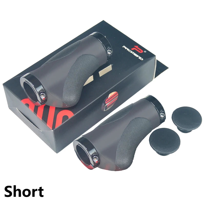 Set di Impugnature per Manubrio in TPR Antiscivolo AmperBike – Lunghe e Corte, Nero/Marrone